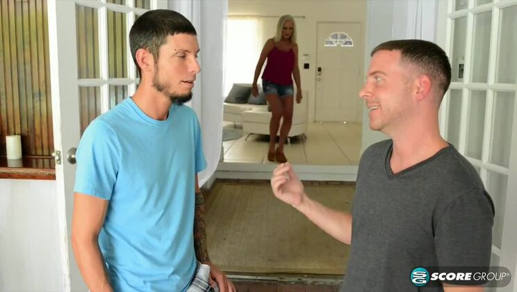 [60PlusMILFs] - Blonde Bombshell Katia Takes On Two Young Hunks