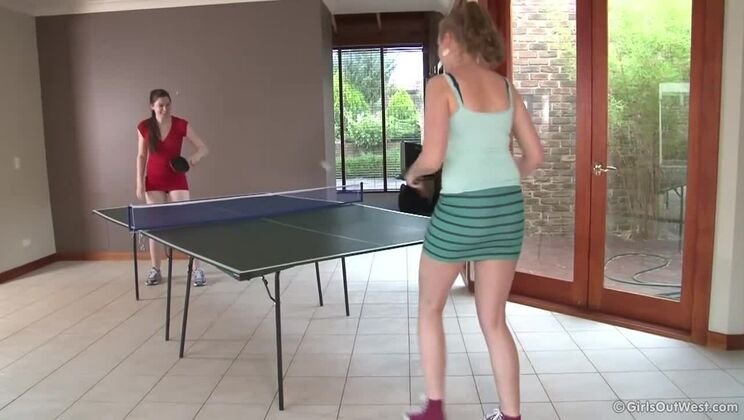 [GirlsOutWest] - Nichole and Taliah's Table Tennis Match Part 1 - Celine Noiret