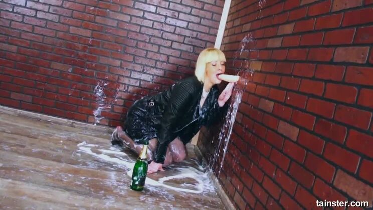 Tattooed Blonde Gets Cummed In Lingerie