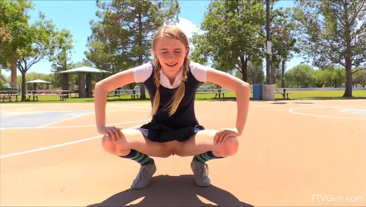 [FTVGirls] - Sharlotte's Naughty Pigtails Outdoor Tease 1