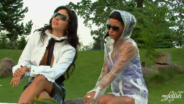 Lesbian Lingerie Outdoor Party with Billy Raise and Tea