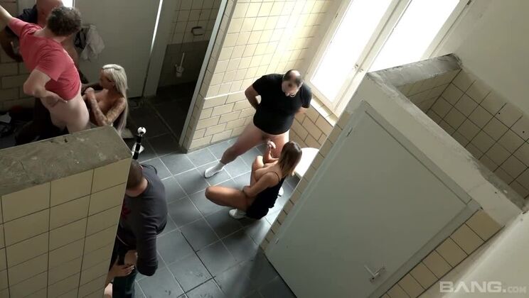 [BANG.com] - Natalie Hot: Public Restroom Group Sex with Big Tits - Natalie Hot
