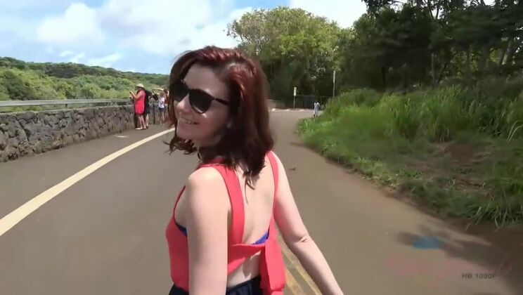 Car Crazy: Emma's Footjob Adventure in Hawaii