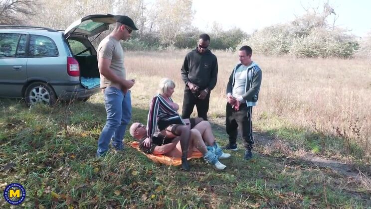 Amy Takes on 4 Guys in a Wild Gangbang