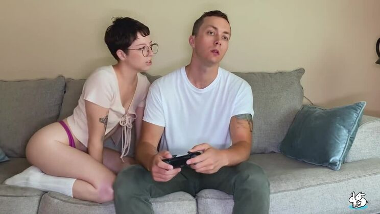 Blonde Bombshell Bambi Bluu in POV Tattoo Show