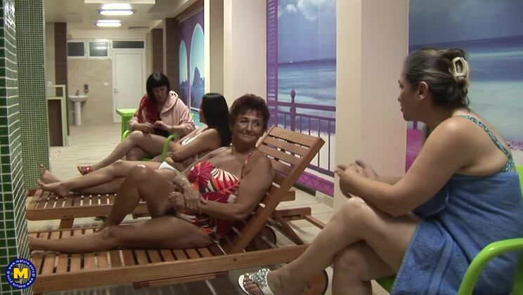 Mature Ana Bela Unwinds in Female Sauna