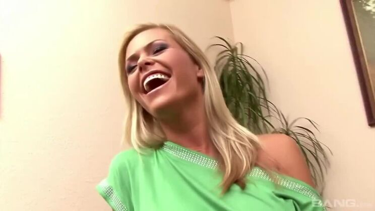 Blonde Beauty Masturbates with White Sex Toy