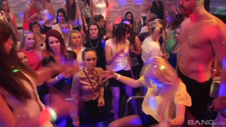 Blonde Bombshells Swallow Cum in Group Orgies