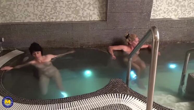 [Mature.nl] - Mature Blonde and Brunette Lesbians Unwind Naked