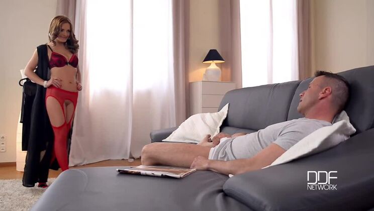 Blonde Dominica Phoenix Gives Handjobs