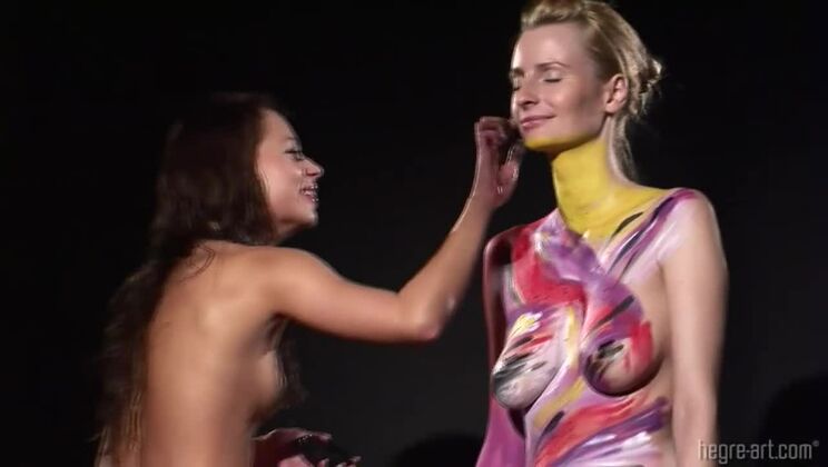 Polish Babes Erica And Karolina Get Naked For Body Paint