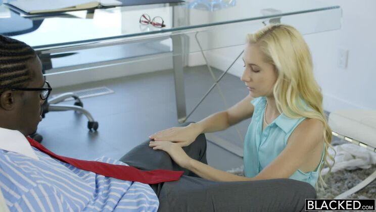 [BLACKED] - Odette Delacroix Sucks Boss's Big BBC