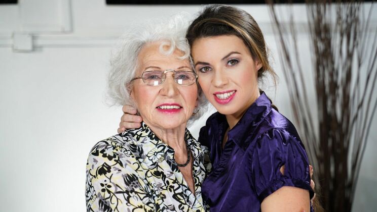 [OldYoungLesbianLove] - Brunette Granny Lust