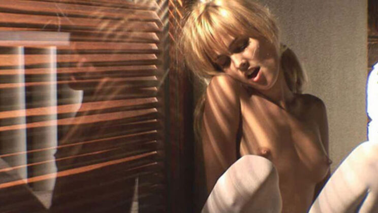 Blonde Babe Sasha in White Lingerie