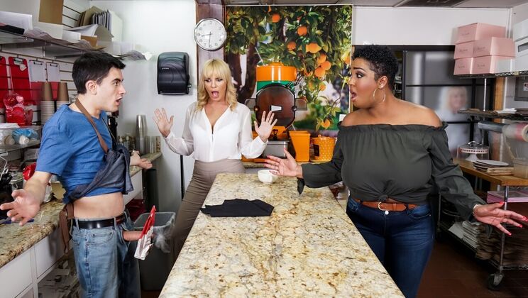 [LilHumpers] - Blonde and Brunette Barista Threesome