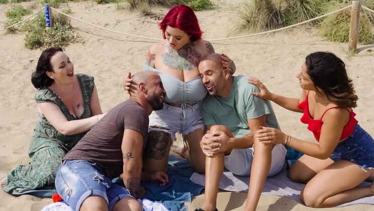 [MonsterCurves] - Tattooed Trio Gets Stuffed