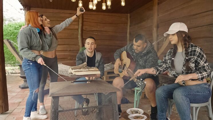 [SneakySex] - Von D's Shaved Pussy Party - Raul Costa - Mina Von D