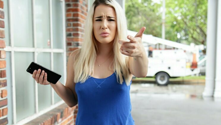 Blonde Babe Rides Dick In Garage