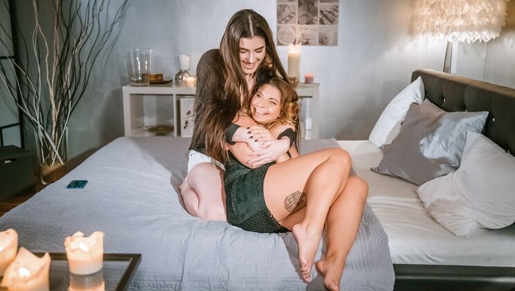 [Lesbea] - Lesbian Gonzo with Big Tits and Shaved Pussy - Amy Red - Marry Morrgan