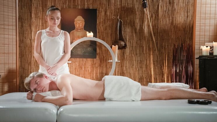 Little European Babe Gets Oiled and Wet During Massage