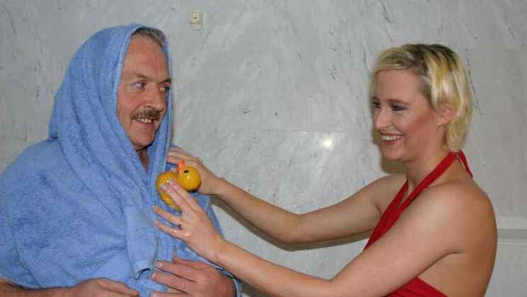 Washing Blonde Beauty