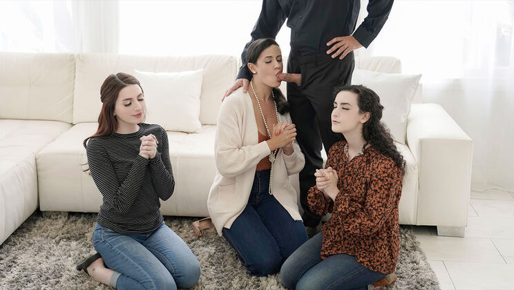 [FreeUseMilf] - Big Tits Housewives Share Hubby - Lyra Lockhart - Penny Barber - Aria Carson - Calvin Hardy