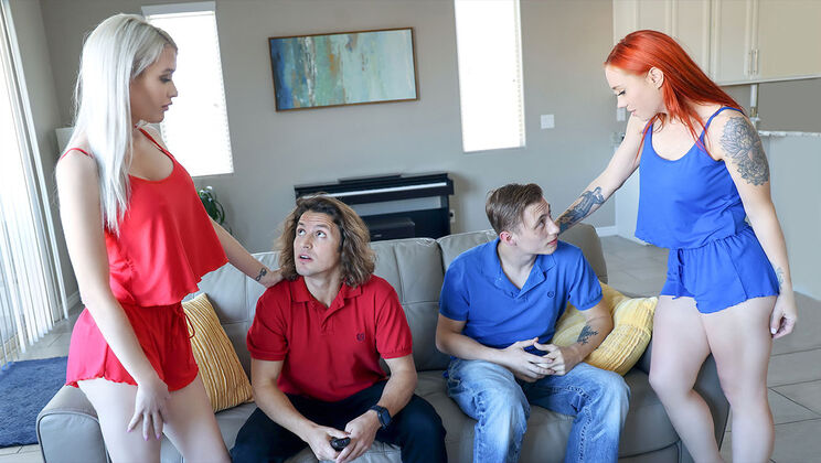 [MomSwap] - Betting on Big Asses and Tits - Jay Romero - Katie Monroe - Cole Church - Nova Sky