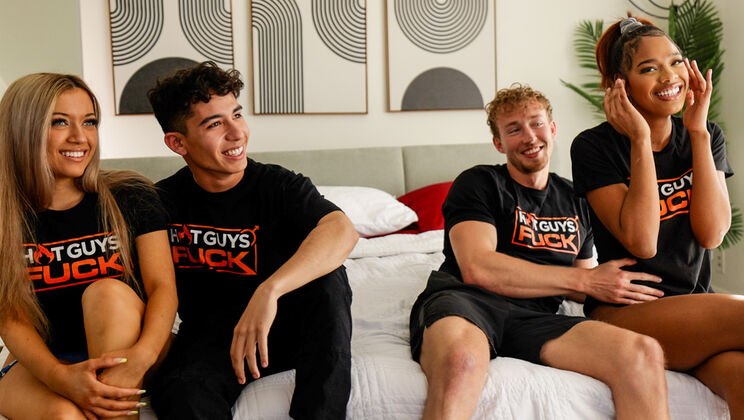 [HotGuysFuck] - Hot Hookups: Johnny Ortega and Francesca Rossi Get Intimate with Friends Nearby