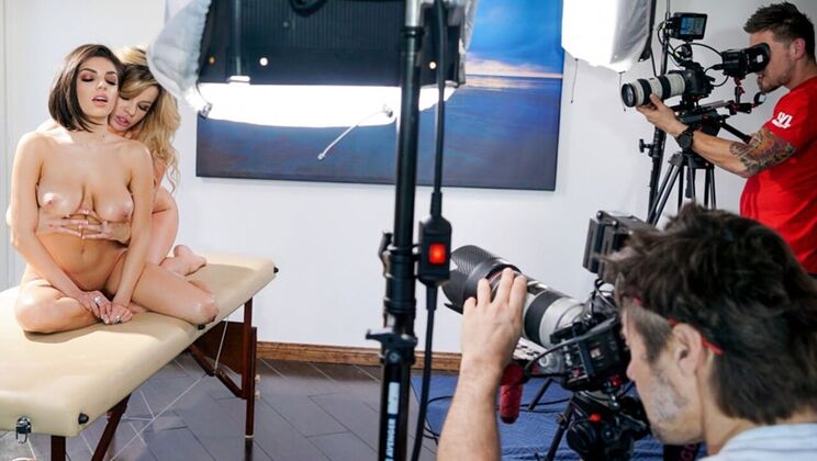 Big Tits Busting Out: BTS with Darcie and Adriana