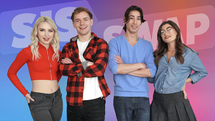 [SisSwap] - Double Blowjob Party with Stepsister - David Lee - Mae Milano - Britt Blair - Joshua Lewis