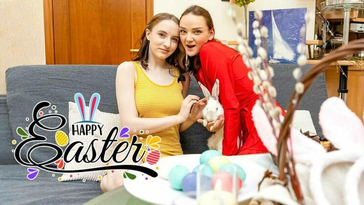 [ClubSweethearts] - Teenage Lesbian Lovers on Easter: A Big Tits Celebration