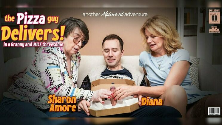 [Mature.nl] - Diana and Granny Sharon in Hardcore Threesome with Young Delivery Guy - Diana - Ray Adler - Sharon Amore