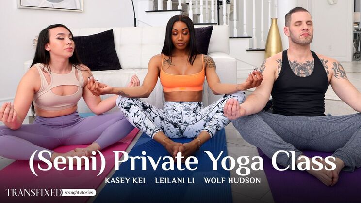 [Transfixed] - Asian and Ebony Interracial Threesome Yoga - Wolf Hudson - Kasey Kei - Leilani Li