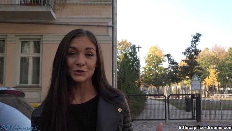 POV with Skinny Brunette Lullu Gun