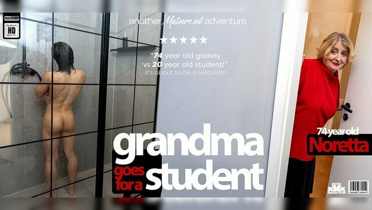 [Mature.nl] - Short-Haired Granny Noretta Enjoys Nipple Play