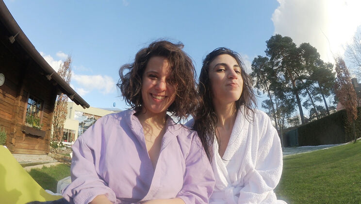 Lesbian Brunettes: Hairy Pussy Fingering with Magena Agave