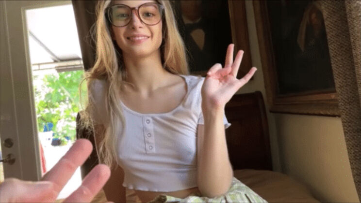 Tiny Stepsister Molly Little - Secret POV Blowjob