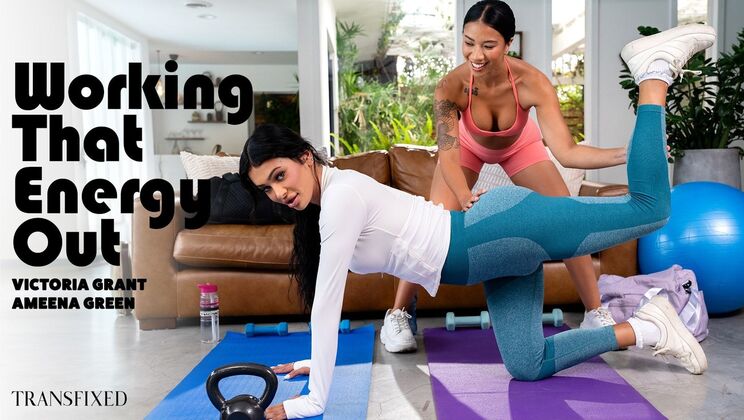 [Transfixed] - Interracial Threesome: Ameena Green & Victoria Grant Deepthroat Big Cock - Ameena Green - Victoria Grant