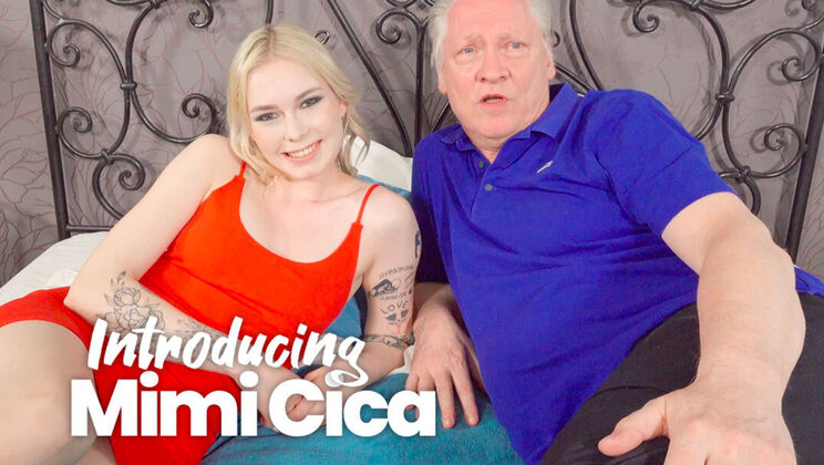[OldHans] - Petite Blonde Babe Mimi Cica Casting With Old Hans - Mimi Cica - Old Hans