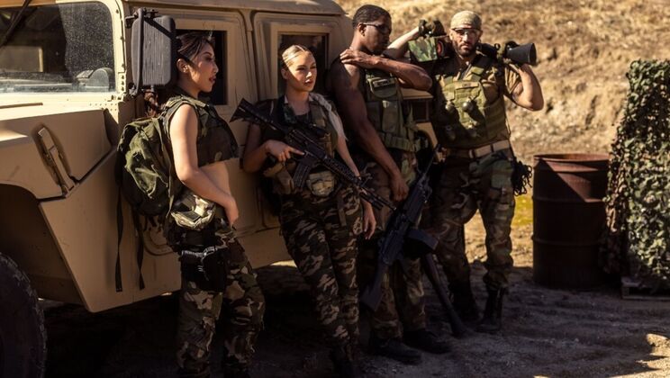 [DigitalPlayground] - Machine Gunner 1: Enhanced Body Babes Take Big Black Cock - Isiah Maxwell - Damon Dice - Kayley Gunner - Nicole Doshi