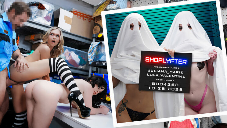 [Shoplyfter] - Braless Blondes In Ghost Costumes Get Tit Play And Dick Sucking - Jason Sarcinelli - Juliana Marie - Lola Valentine