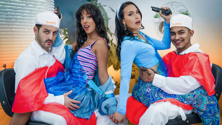 [SwappzSingles] - Gagging on Family Dick - Latina Teen and European Mom Suck Together - Claire Black - Jade Greene - Tony Marzo - Arin Jones