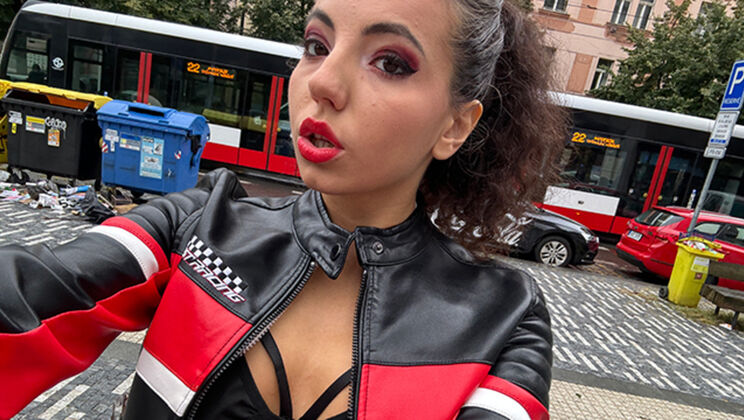 Mini Mitzi Big Ass Brunette in Public Femdom
