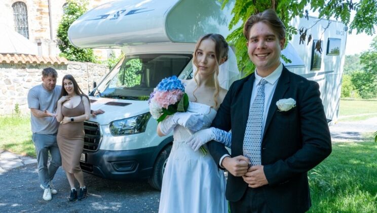 Blonde Bride Polly Young Cheats With Stranger