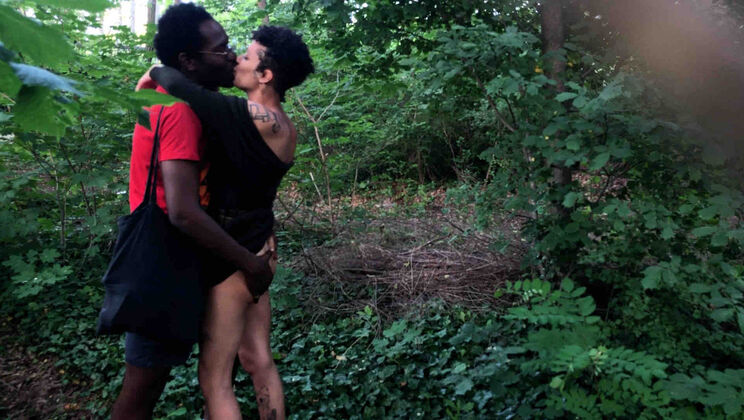 Public male POV blowjob from pierced Gila outdoors