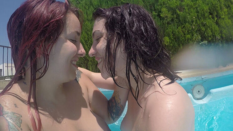 Slippery When Wet – Hairy Brunette Lesbian Foot Fetish POV