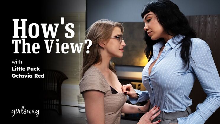 How's The View? Big Tits Brunette Loves Pussy Licking